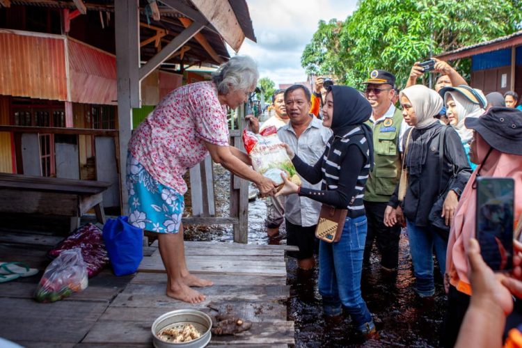 Ketua TP PKK Kalteng Salurkan Bantuan untuk Warga Terdampak Banjir