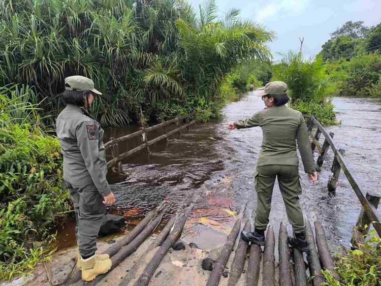TRC Satpol PP Kalteng Laksanakan Patroli Pemantauan Kondisi Banjir