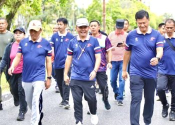 Gubernur Hadiri Olahraga Bersama di Momen Peringatan Hari Bhayangkara