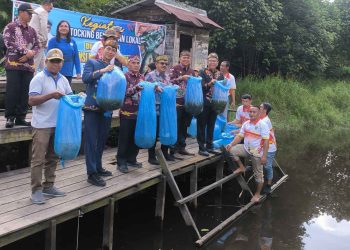 Pemprov Kalteng Restocking Benih Ikan di Sungai Serapat Kabupaten Barito Timur