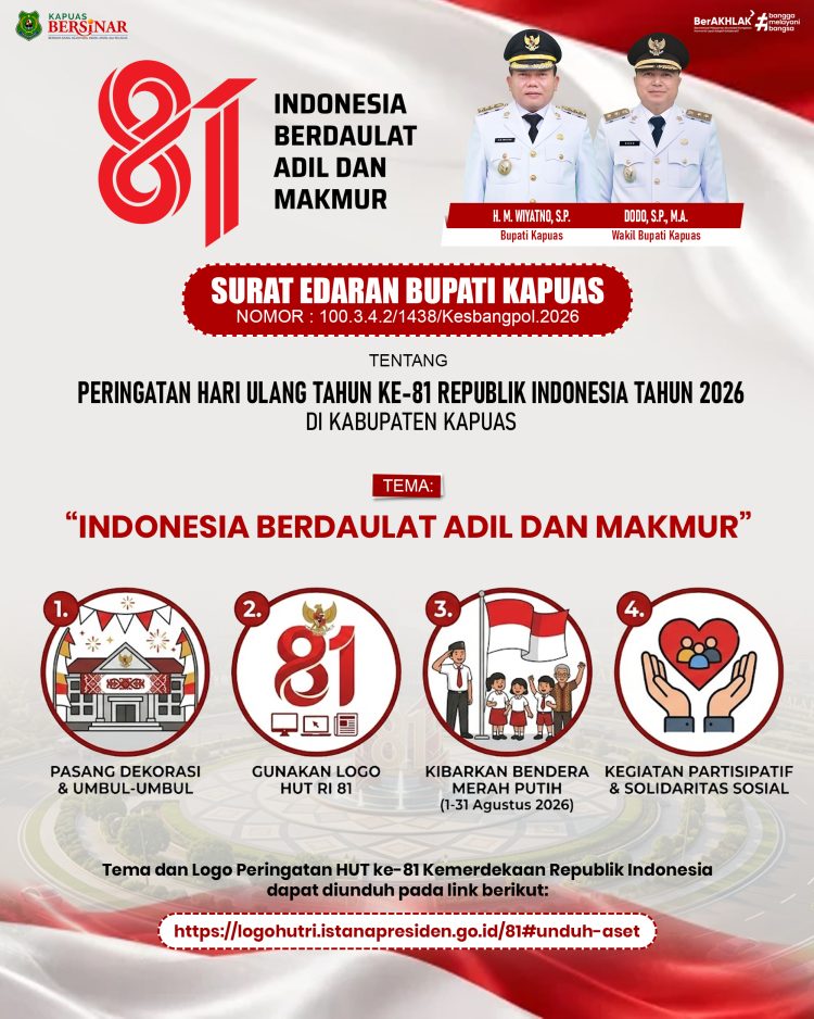 Bupati Ajak Masyarakat Kibarkan Bendera Merah Putih 